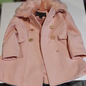 Rothschild Girls Pink Faux Wool Coat 3T
